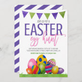 Uitnodiging tot uitnoeping Easter Egg Hunt (Voorkant / Achterkant)