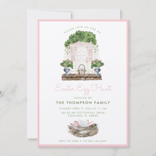 Uitnodiging tot uitnoeping Easter Egg Hunt (Voorkant)