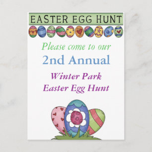 Uitnodiging tot uitnoeping Easter Egg Hunt Briefkaart