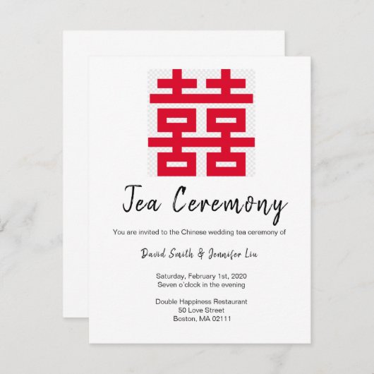 Uitnodiging tot uitroeping van de Chinese theatect (Voorkant / Achterkant)