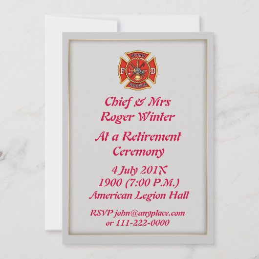 Uitnodiging tot uittreding hoofdbrandweervrouw (Achterkant)