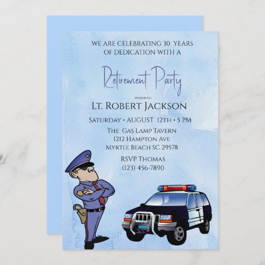 Uitnodiging tot uittreding politieambtenaar (Voorkant / Achterkant)