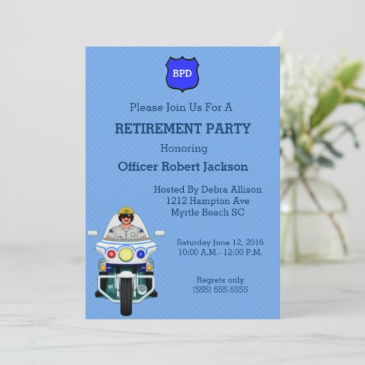 Uitnodiging tot uittreding politieambtenaar (Staand voorkant)