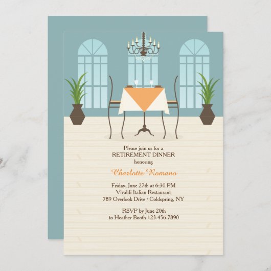 Uitnodiging tot uittreding uit interieur van resta (Voorkant / Achterkant)