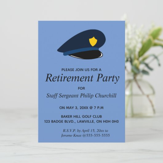 Uitnodiging tot uittreding uit Pet van uittredings (Staand voorkant)