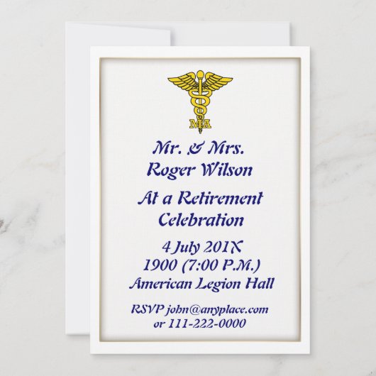 Uitnodiging tot uittreding van medisch assistent (Achterkant)