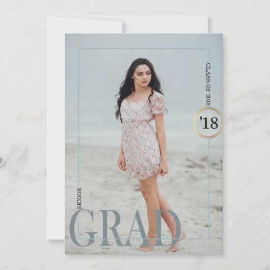 Uitnodiging tot uitvinding Blauwe Grijs Afstuderen (Voorkant)