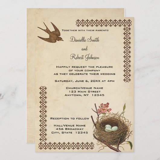 uitnodiging tot uitzending van aangepaste weddens (Voorkant / Achterkant)