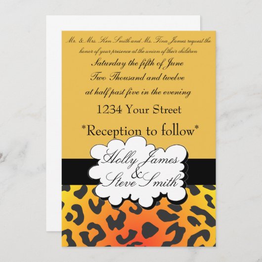 Uitnodiging tot uitzending van bruiloft in legant (Voorkant / Achterkant)