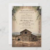 Uitnodiging tot uitzending van bruiloft in Rustic  (Voorkant)