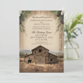 Uitnodiging tot uitzending van bruiloft in Rustic  (Staand voorkant)