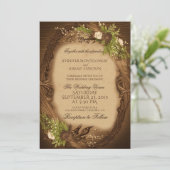 Uitnodiging tot uitzending van bruiloft in Rustic  (Staand voorkant)