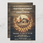 Uitnodiging tot uitzending van bruiloft in Rustic (Voorkant / Achterkant)