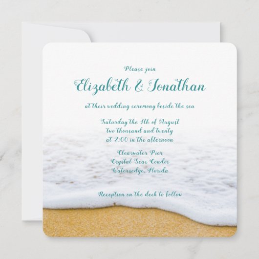 Uitnodiging tot uitzending van Casual bruiloft voo (Voorkant)