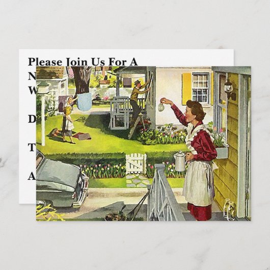 Uitnodiging tot uitzending van de sociale vergader (Voorkant / Achterkant)