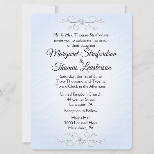 Uitnodiging tot uitzending van een fijne blauwe br (Voorkant)