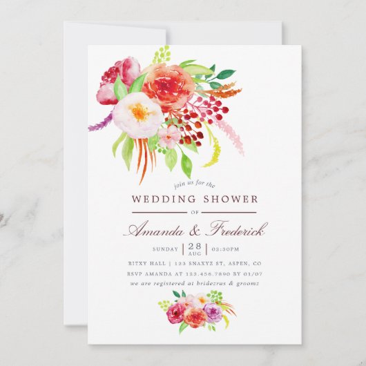  uitnodiging tot uitzending van een trouwe bruilof (Voorkant)