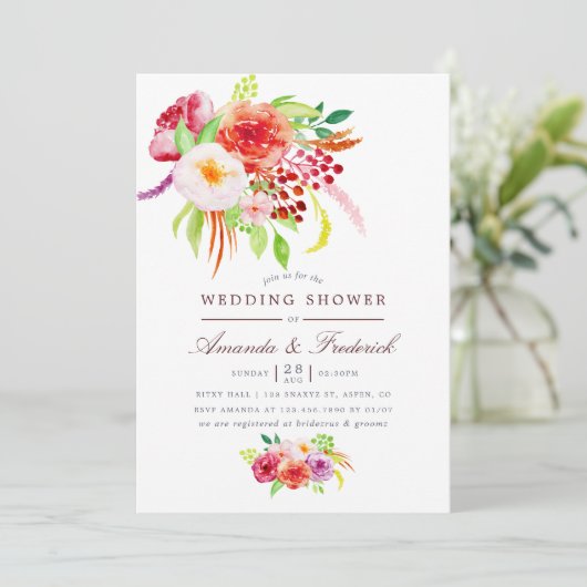  uitnodiging tot uitzending van een trouwe bruilof (Staand voorkant)