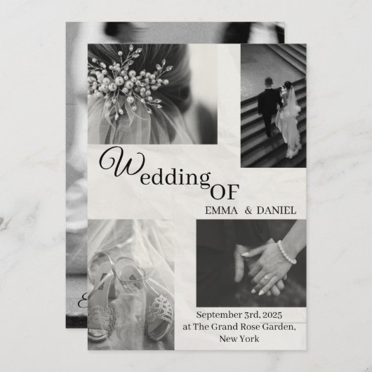 Uitnodiging tot uitzending van Elegant Black & Whi (Voorkant / Achterkant)