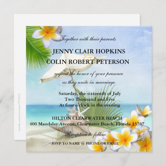 Uitnodiging tot uitzending van exotische strande a (Voorkant / Achterkant)