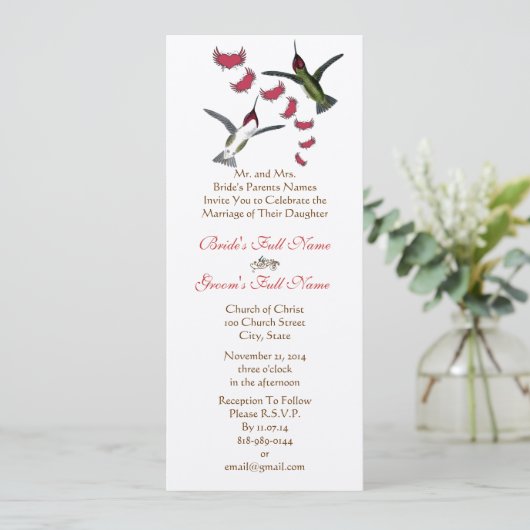 Uitnodiging tot  uitzending van gevechtsvogels (Staand voorkant)