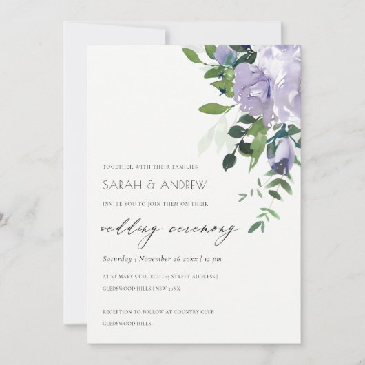 Uitnodiging tot uitzending van het Paarse bruisend (Voorkant)