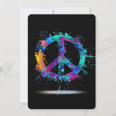 Uitnodiging tot uitzending van hippy Peace Sign We (Achterkant)