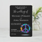 Uitnodiging tot uitzending van hippy Peace Sign We (Staand voorkant)