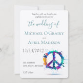 Uitnodiging tot uitzending van hippy Peace Sign We (Voorkant)