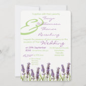 Uitnodiging tot uitzending van lavender Wedding (Voorkant)