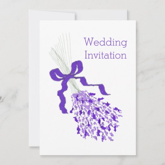 Uitnodiging tot uitzending van lavender Wedding (Voorkant)