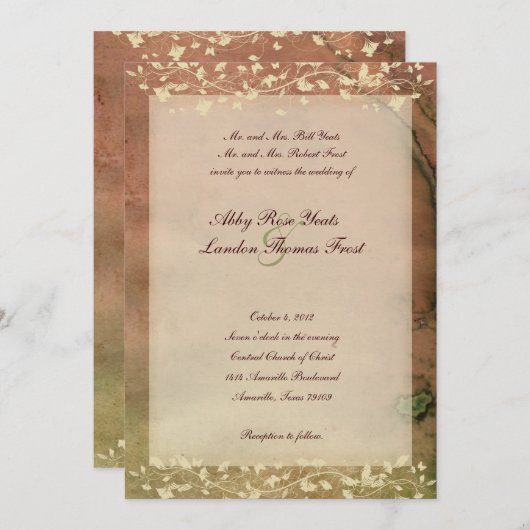 Uitnodiging tot uitzending van Rustic Chic Warm Co (Voorkant / Achterkant)