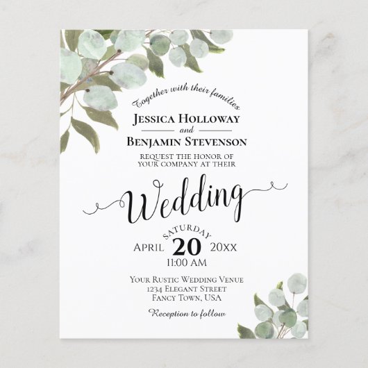 Uitnodiging tot uitzending van Rustic Eucalyptus B (Voorkant)