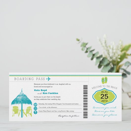 Uitnodiging tot uitzending van tropische instapkaa (Staand voorkant)