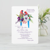 Uitnodiging tot uitzetting over tropische vogelwed (Staand voorkant)