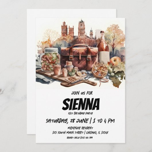 Uitnodiging tot uitzicht van de zomerpickncastle (Voorkant / Achterkant)