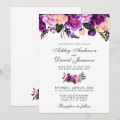 Uitnodiging tot ultraviolet Paars huwelijk (Voorkant / Achterkant)