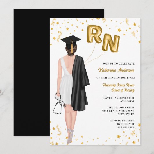 Uitnodiging tot urse Graduation Party (Voorkant / Achterkant)