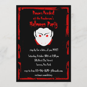 Uitnodiging tot Vampire Halloween Party