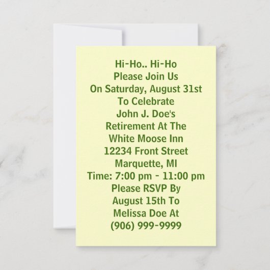 Uitnodiging tot vervroegde uittreding met fun Retr (Achterkant)