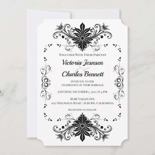 uitnodiging tot Victoriaans bruiloft (Voorkant)