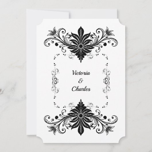 uitnodiging tot Victoriaans bruiloft (Achterkant)