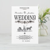 uitnodiging tot Victoriaans bruiloft (Staand voorkant)