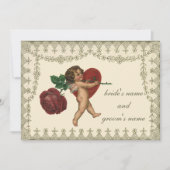  uitnodiging tot Victoriaans Cupid Heart Wedding (Voorkant)