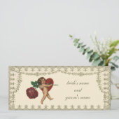 uitnodiging tot Victoriaans Cupid Heart Wedding (Staand voorkant)