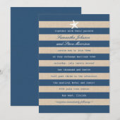 Uitnodiging tot Vintage Ocean Stripes Wedding (Voorkant / Achterkant)