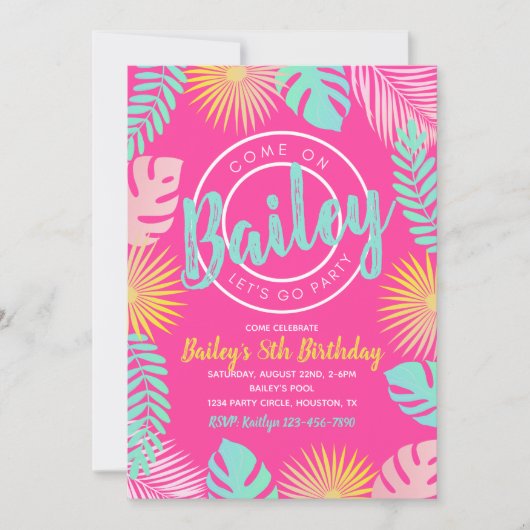 uitnodiging tot vrijdag | Pool Party (Voorkant)