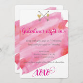 Uitnodiging tot Waterverf van Galentine (Voorkant / Achterkant)