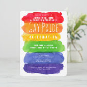 Uitnodiging tot Waterverf van Gay Pride (Staand voorkant)