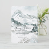 Uitnodiging tot Waterverf van Snowy Moutain (Staand voorkant)